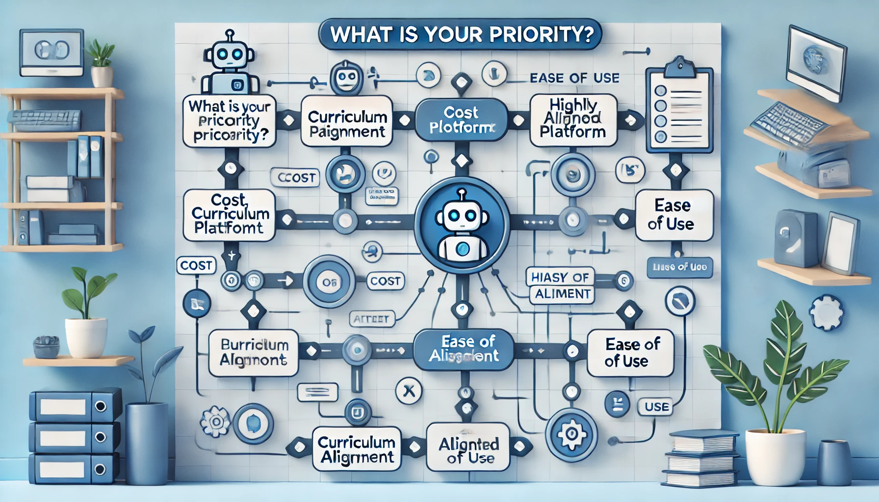 Flowchart illustrating chatbot platform selection factors