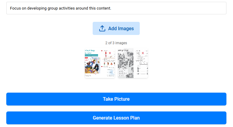 Adding extra context to an image input for ailessonplanner.xyz