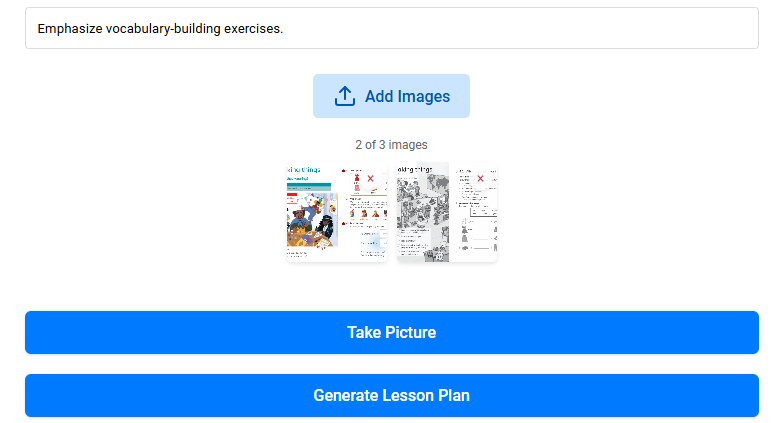 Adding extra context to an image input for ailessonplanner.xyz